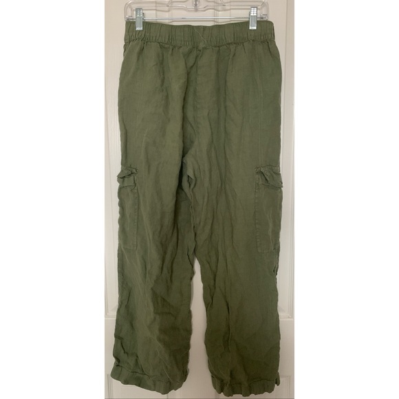 C&C California Green Linen Cargo Pants Women’s Size Large - Picture 2 of 3